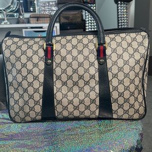 Gucci Vintage Large Tote Overnight Doctor Bag Used condition 1980